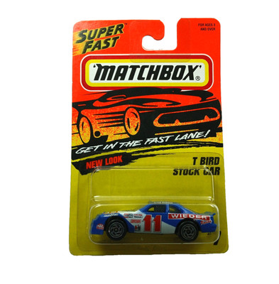 Matchbox 1995 SuperFast Ford T-Bird Stock Car #7 Blue Red Diecast 11 Kyle Wieder