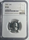 1961 PROOF WASHINGTON SILVER QUARTER GRADED NGC PR65