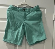 Cat Jack Boys Chino Shorts Size 10 Green Cotton Twill Adjustable Waist