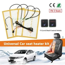 Universal Built-In Car Seat Heater Kit Fit 2 Seats 12V Alloy Wire Heating Pads