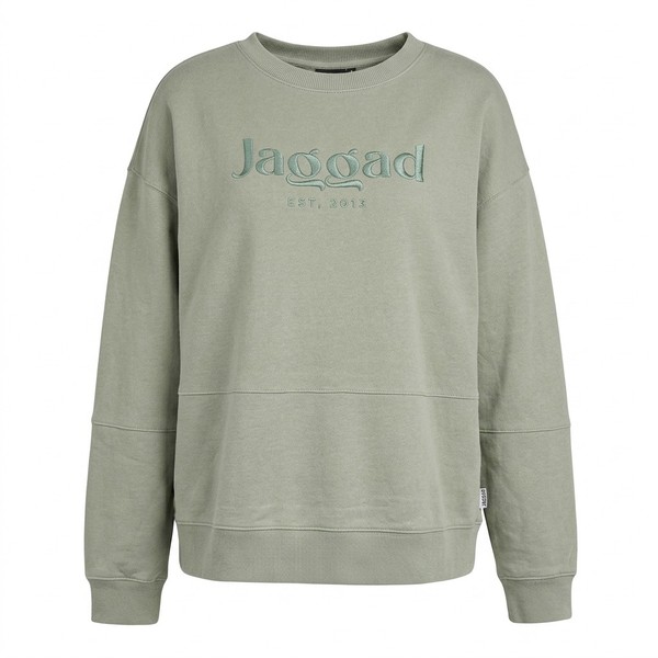 Jaggad Sweatshirt Women's sz XL Sage Green Embroidered Logo Athleisure Casual
