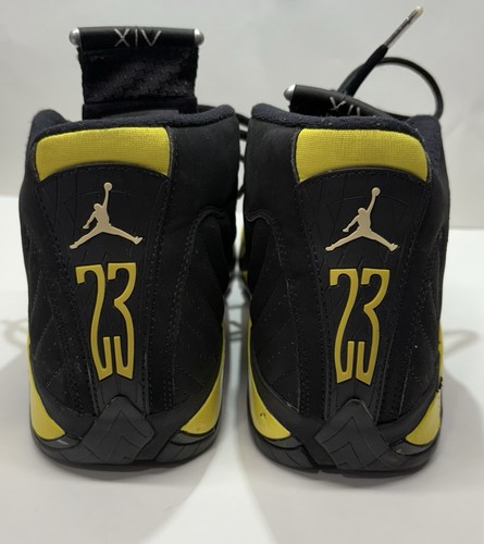 Air Jordan 14 Retro Thunder 2014 taglia 9 nero giallo 487471-070 senza scatola - Foto 6 di 20