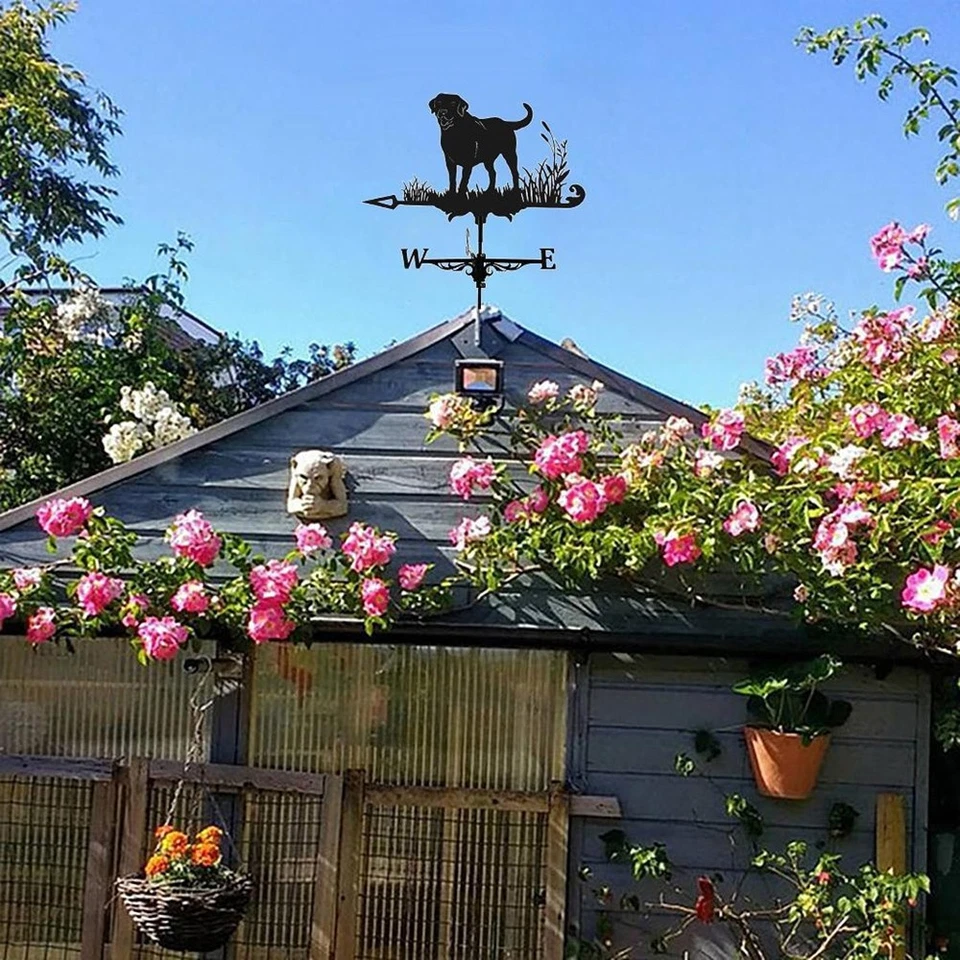 Weather Vane Farm Black Garden Yard Roof Outdoor Bracket Weathervane Decor ⊥ - Image 2 of 4