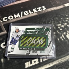2023-24 UD ENGRAINED COLE MCWARD SIGNATURE SHOTS ROOKIE GREEN STICK AUTO /75