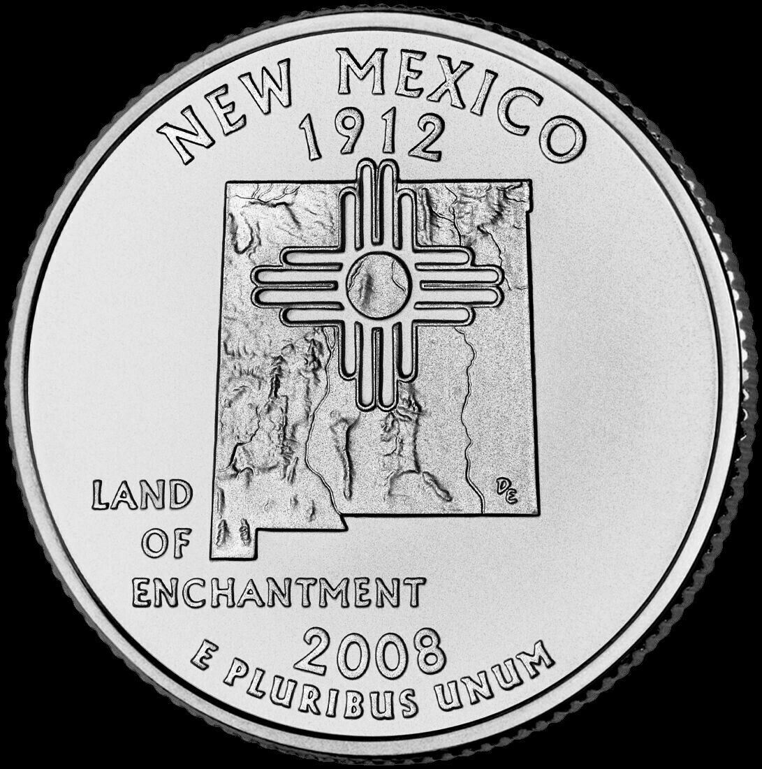 POWER OF DOGU 大英博物館2009年175P SC右上わずかにウチ 2008 P New Mexico State Quarter New U.S. Mint 