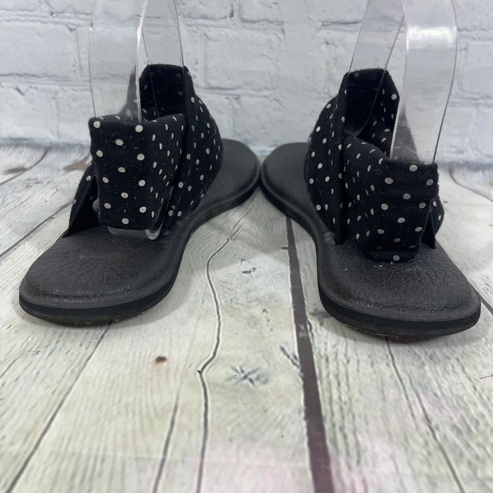 Sanuk Sandalia Mujer Talla 10 Yoga Mat Tanga Plano Lunares Eslinga Chanclas Foto 4 de 4