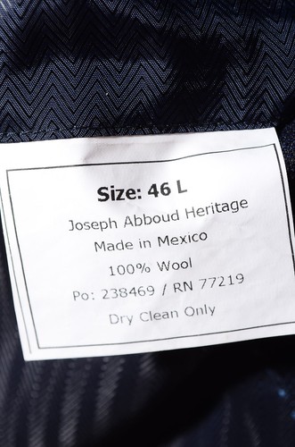 46L Long Joseph Abboud Italian Reda Navy-Blue Hopsack Wool Blazer Sport Coat - Picture 9 of 10