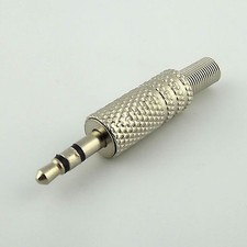 3.5mm 1/8" Stereo Male Plug Metal Audio Cable Nickel TRS Adapter Connector DIY