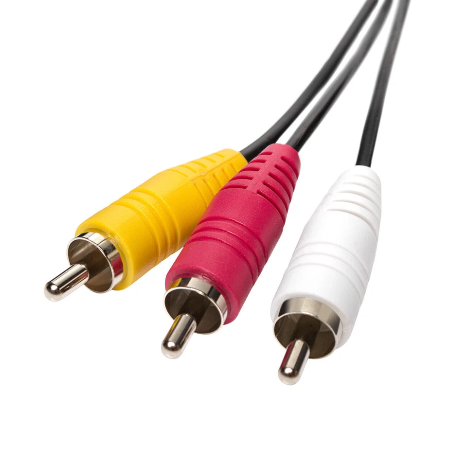 Pack of 10 AV Male to Male 3 RCA Audio Video Composite Cable Black (6 feet) - Image 2 of 4