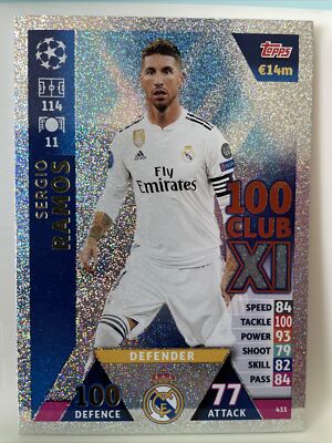【レア】Real Madrid Sergio Ramos  Sergio Ramos 100 Club XI Foil 433 Match Attax 2018 2019 Real