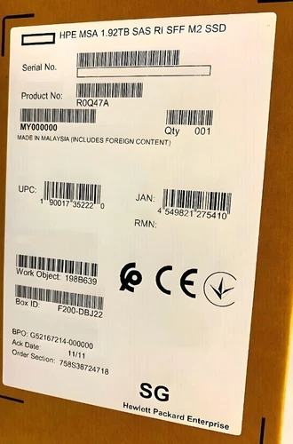 NEW HPE MSA 2060 2062 R0Q47A P13237-001 1.92TB SAS 12G 2.5 IN RI M2 SSD