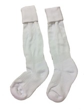 Classic Youth/Child Soccer Sock ,Solid Color White, Shoe Size 2-5