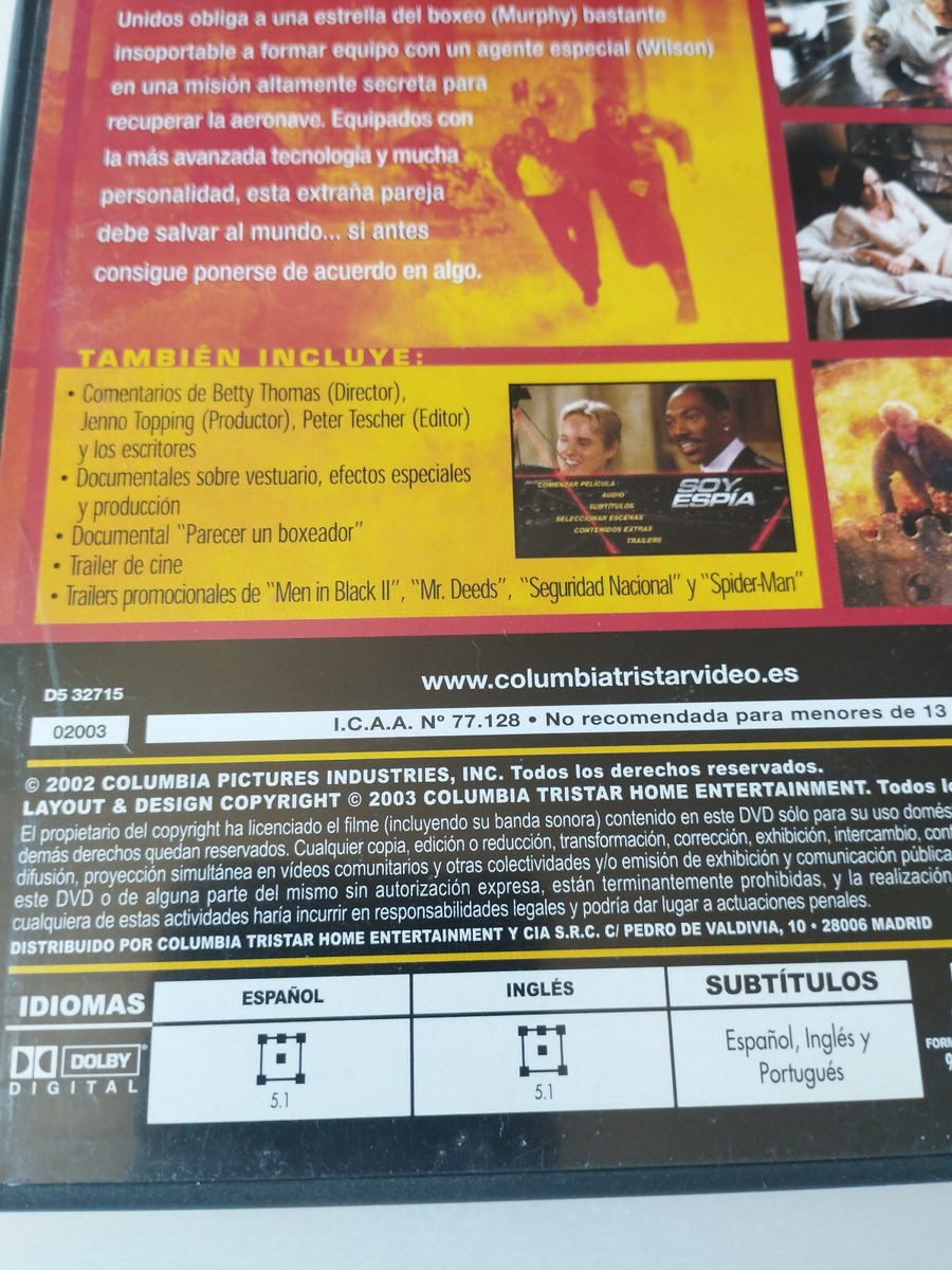 I Am Spy Eddie Murphy Owen Wilson I-Spy - DVD Region 2 Spanish