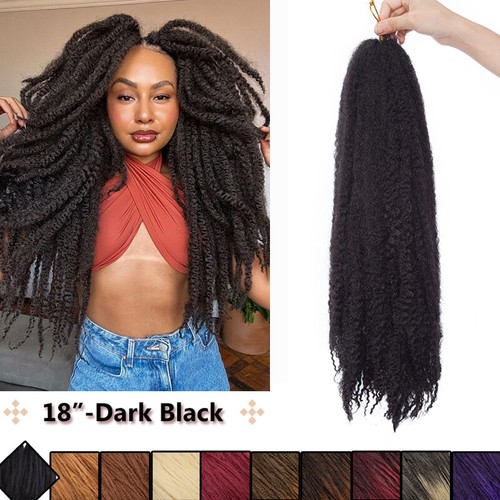 US Kinky Curly Crochet Braid Afro Hair Bulks for Soft Locs Marley Twist Braiding - Picture 26 of 35