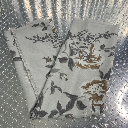 Gray Wrap Shawl Scarf Gray White Brown Rose Floral Flowers Soft Fabric - Picture 9 of 9