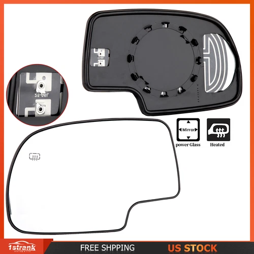 Mirror Glass Power Heated Driver Side LH For 1999-2007 Chevy Silverado GMC