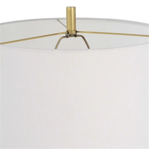 Uttermost Guard Transitional Metal Marble and Fabric Floor Lamp in Brass/Gold - Picture 4 of 7