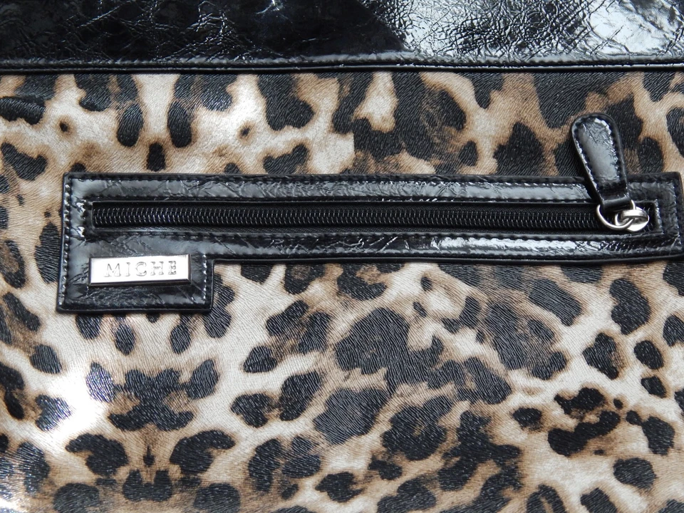 MICHE TEREASA WOMEN'S PURSE SHELL CHARM SET SHOULDER BAG FAUX LEATHER LEOPARD - Image 3 of 4