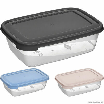 SET MIT 4 RECHTECKIGEN BEHÄLTERN AUFBEWAHRUNG FARBIGE ABDECKUNG LUNCHBOX ORGANIZER 600ML