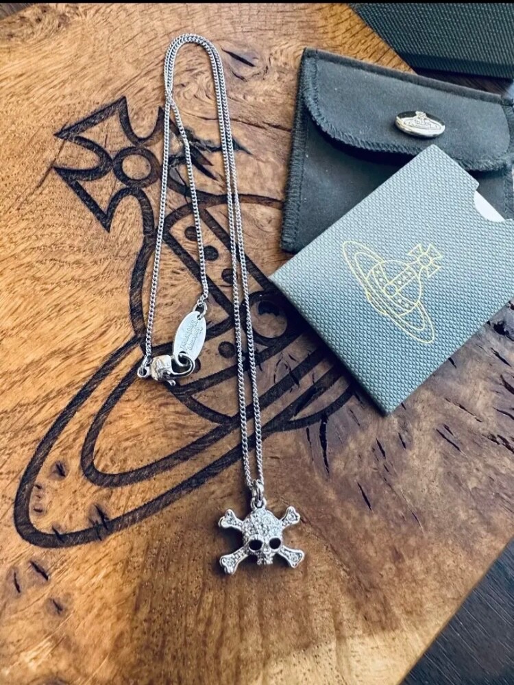 Vivienne Westwood Tiny Orb Necklace Diamante Skull