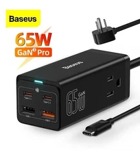 Baseus 65W USB Surge Protector Power Strip With 2 AC Outlets 2 USB 2 Type-C Port