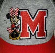 Minnie Hat Cap Toddler Youth Red and Gray Adjustable One Size
