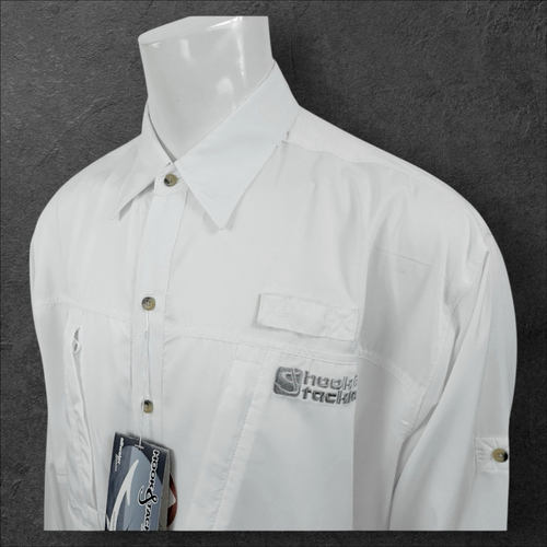 Hook Tackle PierPoint TFG White Fishing Shirt Vented 50+ UPF Quick Dry Men's XL - Picture 4 of 21