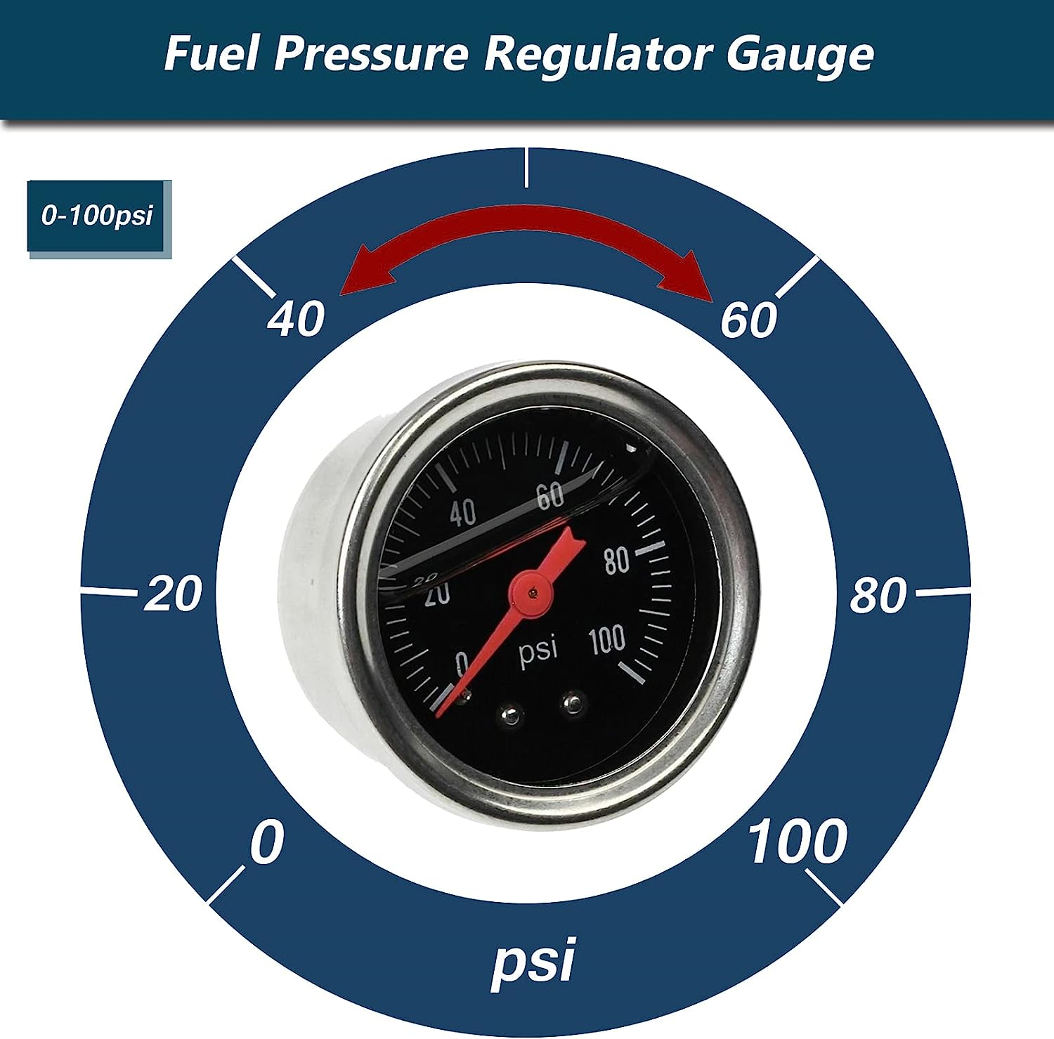SUPERFASTRACING Black Universal Adjustable Fuel Pressure Regulator