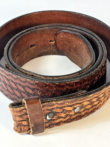 Harley Davidson Vintage Mens Leather Belt 45” Long 1 1/2” Wide - Afbeelding 1 van 2