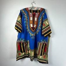 Dashiki Unisex Multicolor Shirt African Hippie Vintage Tribal Boho Top Blouse