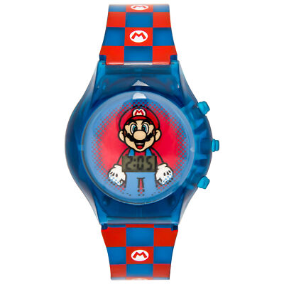 GAME BOY LCD腕時計 マリオ 未開封 Super Mario Bros. Kid's LCD Watch with Checkered Strap Multi-Color