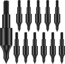 12pcs Archery Arrow Tips 100 Grain Field Tips 5/16 Inch Screw in Bullet Points