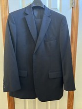 Pronto Uomo Mens 2 Piece Suit Size 46 Long 38/32 Black 100 Wool Blazer Pants