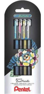 Pentel 4 Gel-Tintenroller Hybrid Dual Metallic