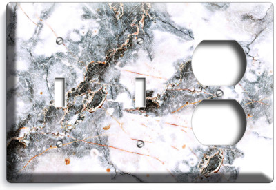 RUSTIC GREY MARBLE STONE LOOK LIGHT SWITCH OUTLET WALL PLATE ROOM BATHROOM DECOR