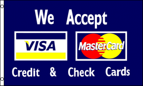 3x5 Advertising We Accept Visa MasterCard Flag Store Banner Business ...