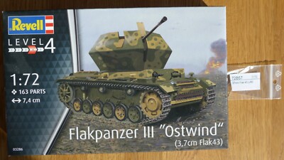 1:72 Set Revell 03286 3,7 cm Flakpanzer Ostwind Prototyp & RB-Model 72B57 Metall
