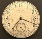 Antique 1920 Waltham 1894 225 Pocket Watch Movement Parts/Repair 12s 17j USA