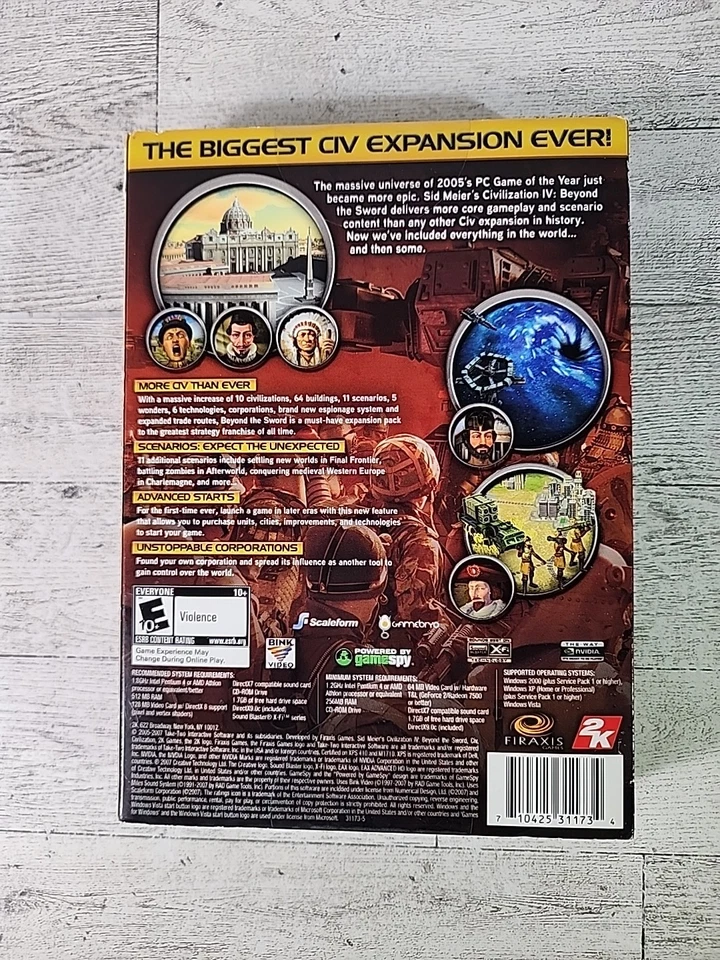 NEW Sid Meiers Civilization IV: Beyond The Sword Expansion (PC, 2007) SEALED - Image 3 of 4