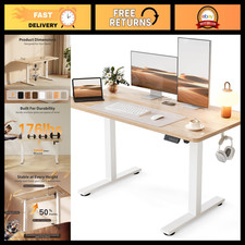 Electric Standing Desk 48x24 Inches, Adjustable Sit-Stand Home Office Desk, Whit
