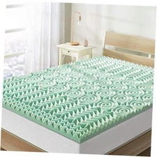 5-Zone Memory Foam Mattress Topper, Calming 1.5 Inch 5 Zone Aloe Full