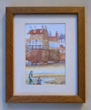 Framed Print Covet Hill & Beach Robin Hood's Bay Nr Whitby-  A.E.Hall H29 W24 cm