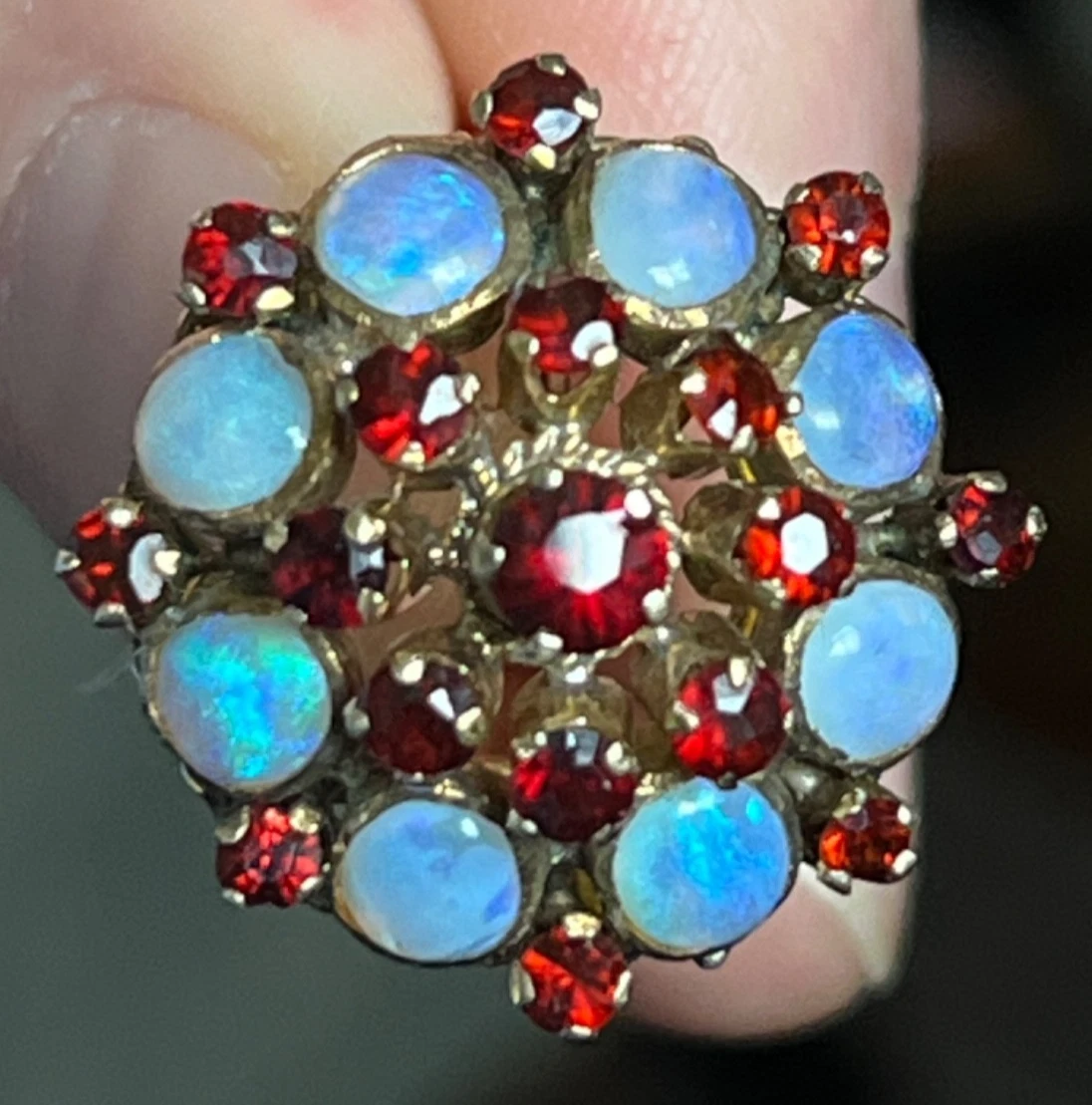 opal cluster ring products for sale | eBay