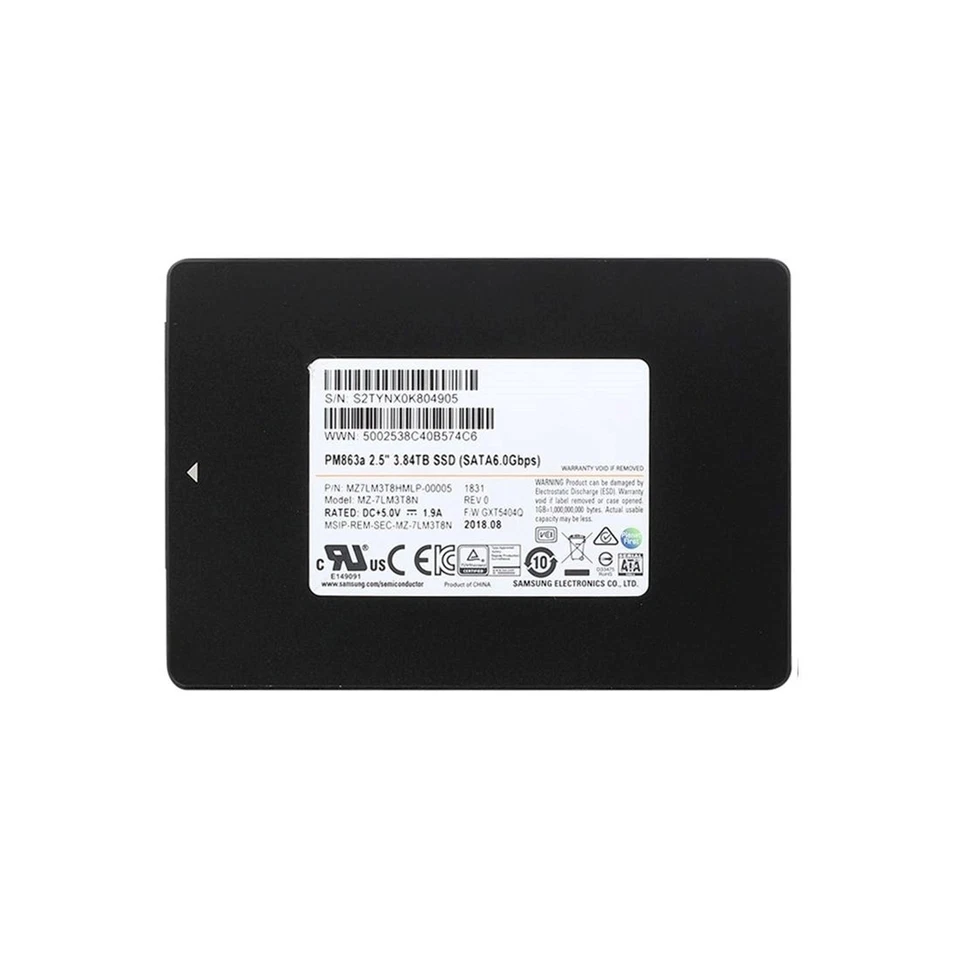Samsung PM863a MZ-7LM3T8N 2.5" 3.8TB SATA SSD, Black - Image 3 of 4