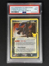 2021 POKEMON CELEBRATIONS CLASSIC COLLECTION 17/17 #17 UMBREON GOLD STAR PSA 9