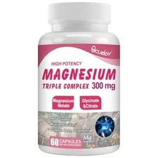 Triple Magnesium Complex Supplement, 300mg Magnesium (Glycinate, Malate and for