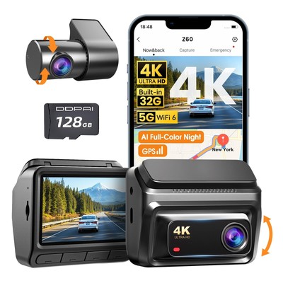 DDPAI 4K Dash Cam Front and Rear, Built-in 32G eMMC Dual Dash Camera for Cars...