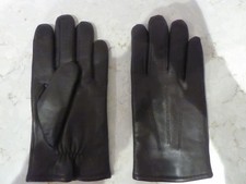 Marks & Spencers M&S mens Dark Brown Soft leather Gloves lined MEDIUM  RRP £25
