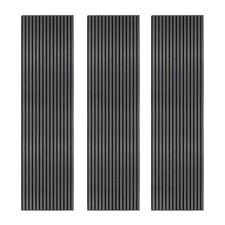 Acoustic Slat Wall Panels x 3 Anthracite Grey Luxury 3D Wood