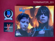 Linda Hamilton Edward Furlong Terminator 2 dual signed 8x10 photo Beckett COA